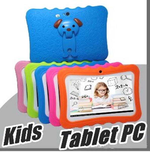 

kids brand tablet pc 7 inch quad core children tablet android 4.4 allwinner a33 google player wifi big speaker protective cover dhl