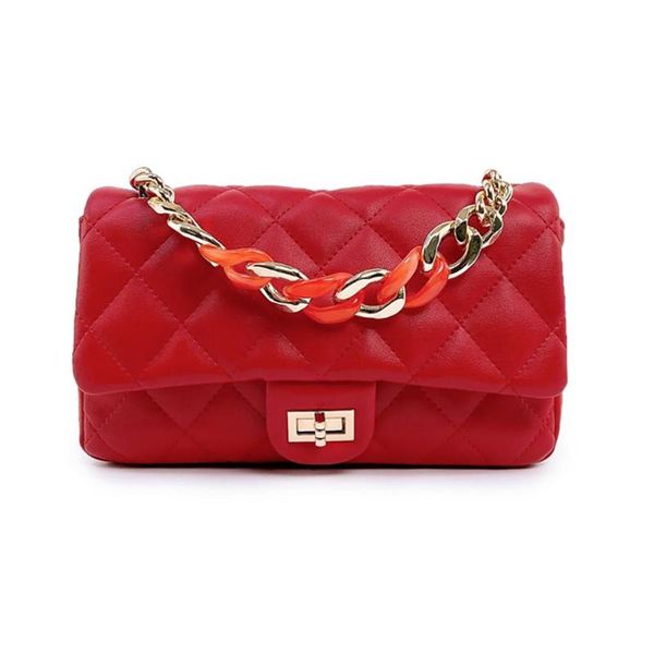 

2020 women classic geniune leather handbag fashion diamond lattica acrylic chain design handbags shoulder bags ladies hand bags