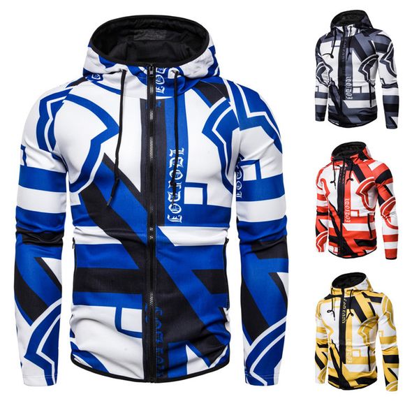 

red sports men loose-fit hooded printed fashion hoodie w877, Black;brown