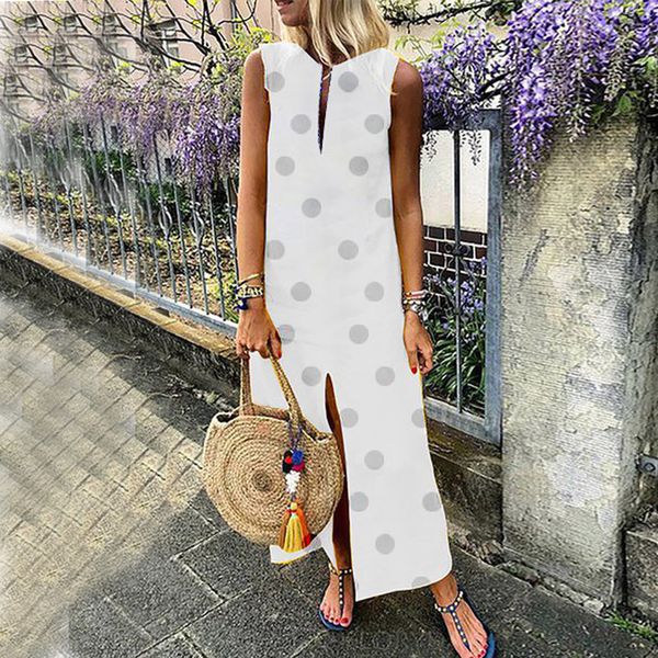 

women summer boho maxi dress v-neck sleeveless flower print loose long dress party summer dresses 2019 beach dresses vestidos, Black;gray