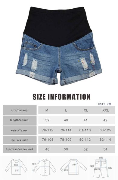 

maternity shorts premama with paint hole maternity jeans short care belly fashion denim for pregnant trouser lady pants 2020, Black