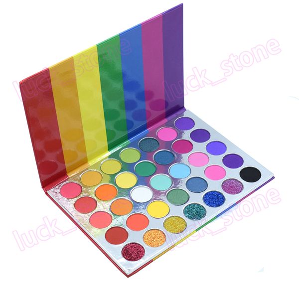 35 Arco-íris brilhante sombra das cores da paleta Fosco Shimmer da composição da sombra Pallete Pigmento de seda pó sombra para os olhos Cosméticos