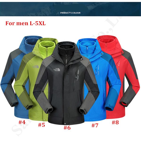 

the north men women design jacket coat detachable hood sweatshirt zipper coats 2 in 1 sports brand windbreaker ski fleeced jackets c121103, Blue;gray