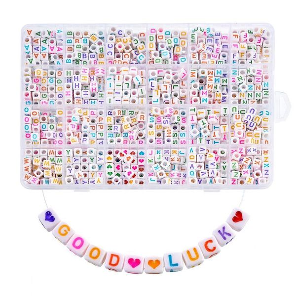 

1200pcs acrylic mixed letter and number beads circle round individual letter alphabet beads for diy bracelet jewelry making