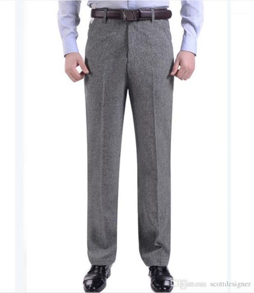 

мода костюм брюки средней талии с молнией fly и карманные брюки мужская одежда дизайнер твердые мужские, Black