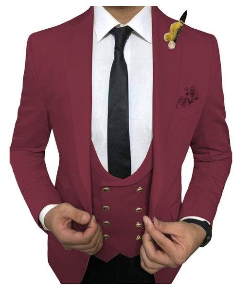 

classic colorful men suits 3 pieces slim fit business suits groom tuxedos for formal wedding suit(jacket+pants+vest, White;black