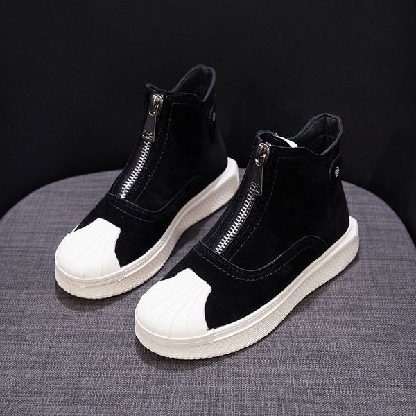 

shell female 2019 tide shoe autumn style joker board shoe small ankle boot female shoe qiu dong handsome martin boots