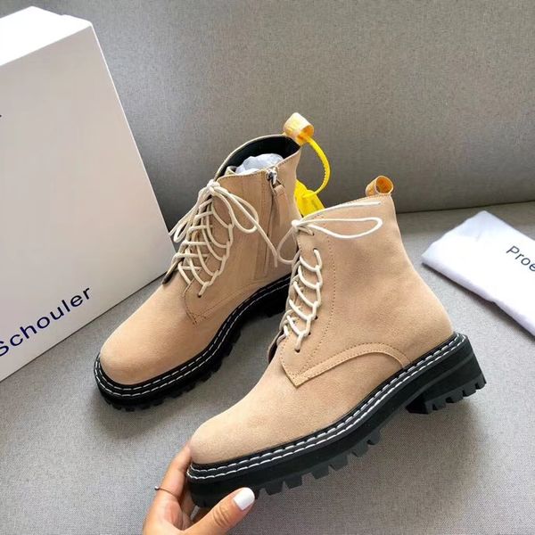 

2019 spring fall womens ladies black red nude beige calf real leather chunky platform lug rubber sole lace up combat boots