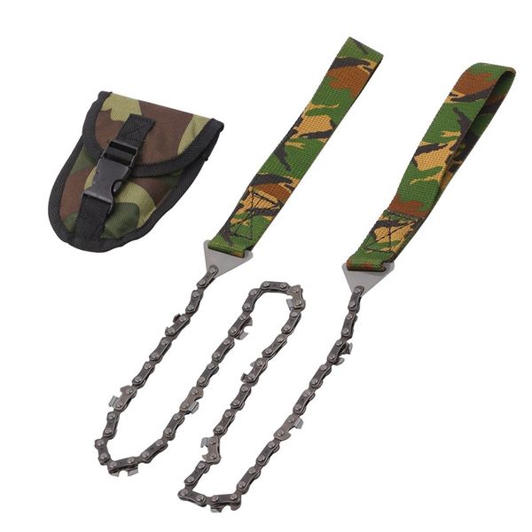

outdoor survival camouflage jungle pocket chainsaw hand folding chainsaw portable bidirectional chain outdoor wire saw
