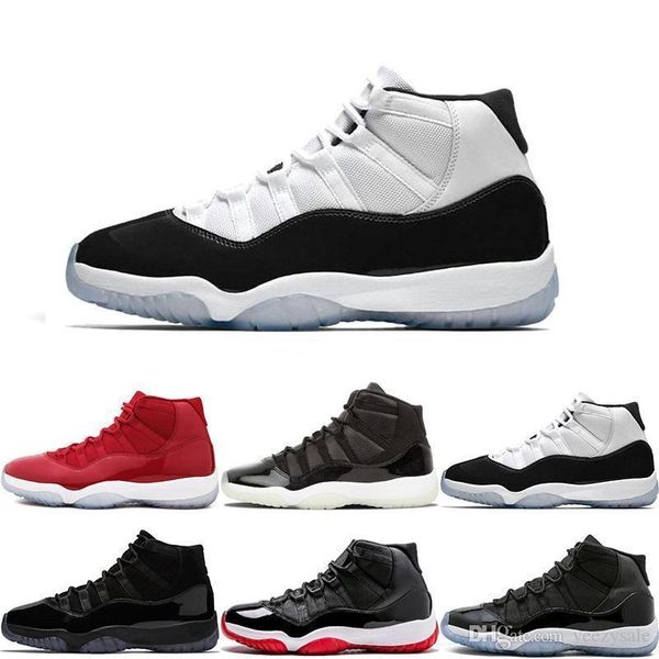 

11s basketball shoes 11 men women prom night cap gown gym red space jam concord prm heiress bred gamma blue sports sneakers