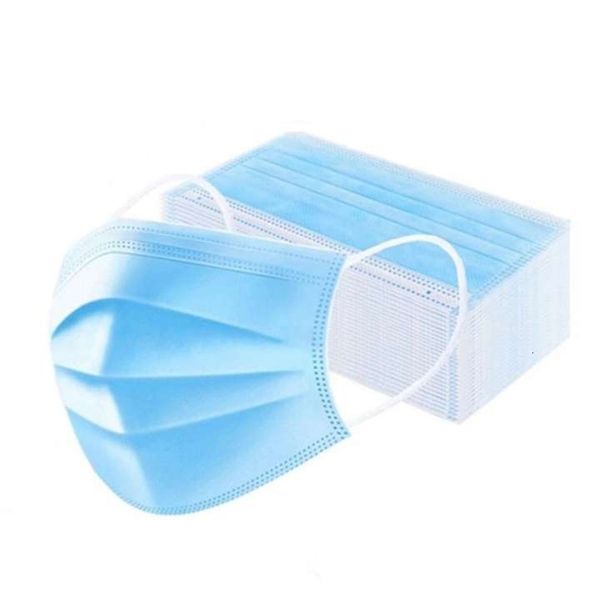 

100 dhl ship mask 1pcs soft breathable masks 3 layers nonwoven bluewith ear hanger m06 j94j
