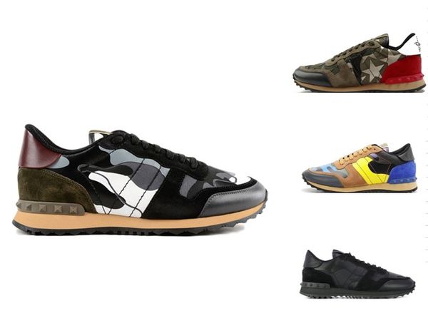 

женщины мужчины любители кроссовки кроссовки starstudded кожа rock runner обувь camo камуфляж кроссовки и шипованных rockrunner повседневный, Black
