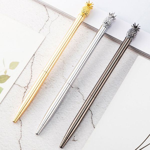 

new creative pineapple fruite metal ballpoint pens fashion pen chrismas gift wedding office school wrinting stationery, Blue;orange