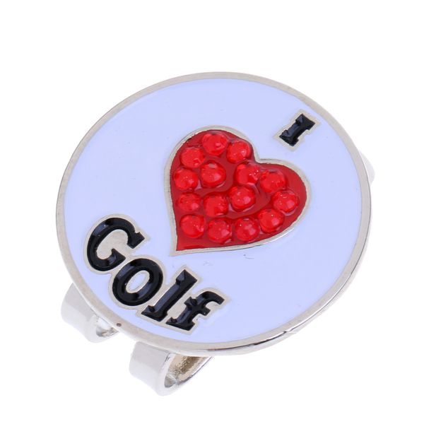 

1 piece alloy golf ball marker hat clip durable golf gift white