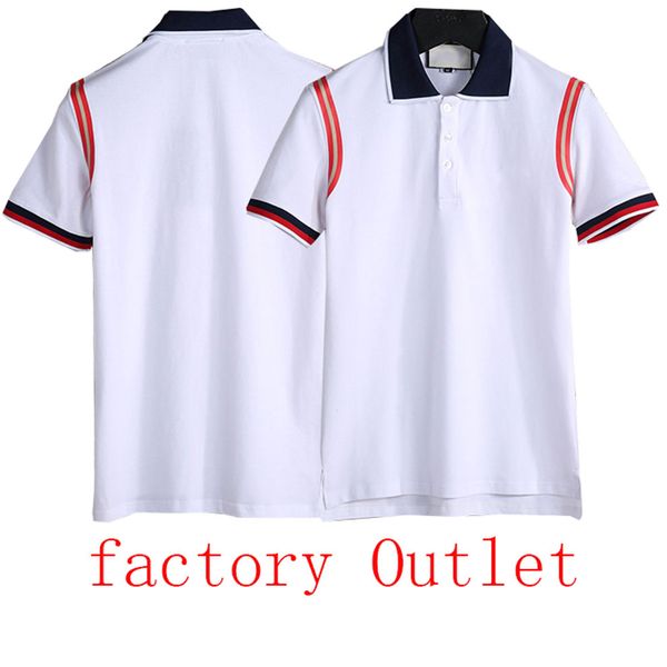 

italian men's luxury polo shirt brand summer hip-hop v-neck bee embroidery classic style cotton men's polo shirt, White;black