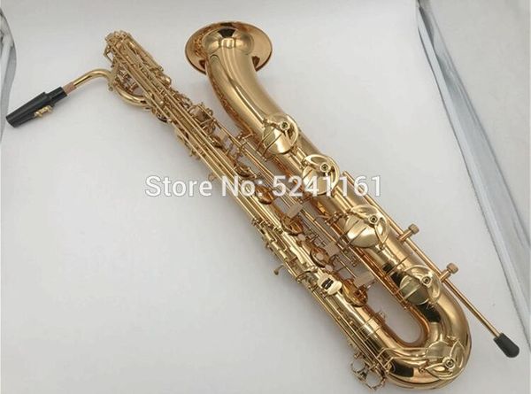 

new professional baritone saxophone gold lacquer key e flat bari sax with case mouthpiece accessories
