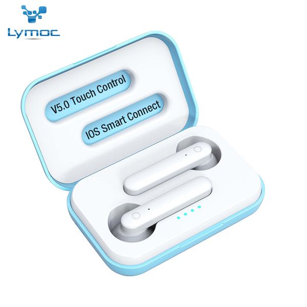 

lymoc x12 tws wireless earphones bluetooth 5.0 headsets worktime 4hrs touch earbuds stereo headphones mic for iphone and android