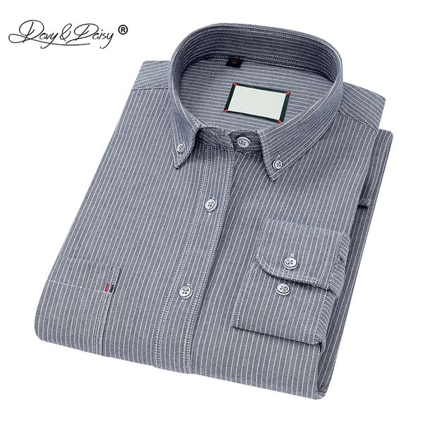 

davydaisy autumn new arrival 100% cotton men shirt oxford long sleeve shirt causal striped plaid brand clothes12 colors ds348, White;black
