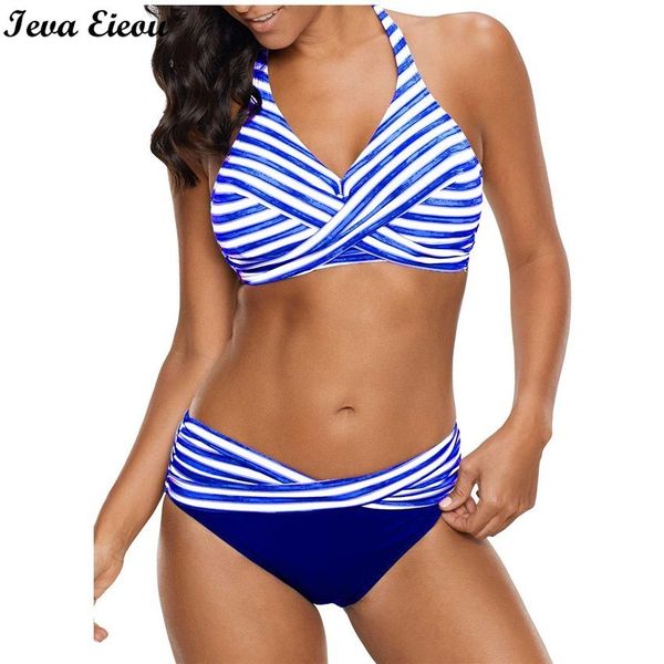 

s-5xl striped bikini set plus size swimsuit push up swimwear twist swimming suit for women ladies beach two pieces swim suits