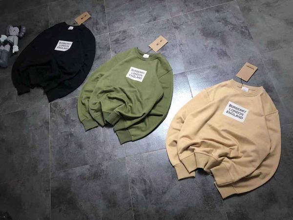 

19aw luxurious brands design bbr chest square letters print sweaters pullovers hoodies men women streetwear sweatshirt outdoor jackets, Blue;black