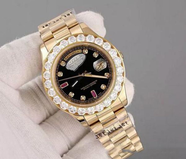 

оптовые часы роскошных людей watc day date 43мм мужские механические наручные часы из нержавеющей стали автоподзаводом часы алмазный часы, Slivery;brown