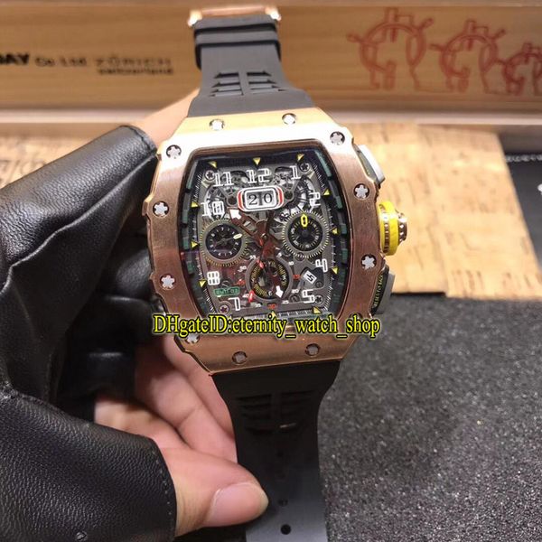 

r rm 11-03rg skeleton big date dial japan miyota automatic rm11-03 mens watch rose gold case rubber strap sport luxury watches, Slivery;brown