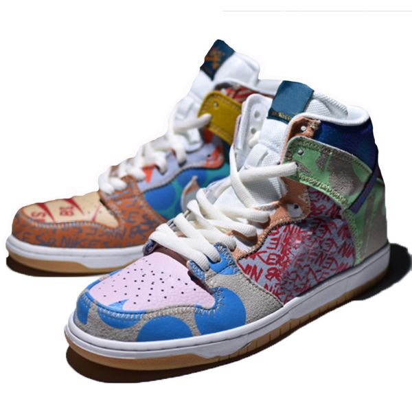 

what the themed sb zoom dunk high prem thomas campbell designer mens womens shoes skate sports sneakers trainers des chaussures zapatos