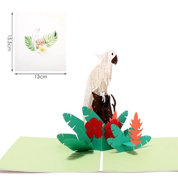 

3d творческий попугай всплывающие карты валентина любовник с днем рождения юбилей приветствие мультфильм карты для дизайна
