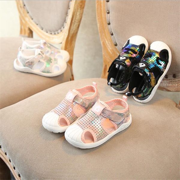 

summer boys and girls sandals korean camouflage toe shoes fashion shell head soft bottom children sandals baby toddler shoes, Black;red