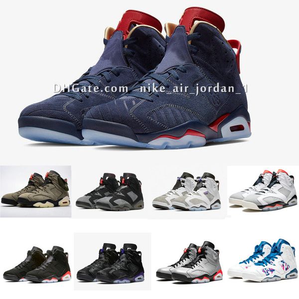 

authentic release 6 doernbecher 15th anniversary ci6293-416 midnight navy blue white varsity red metallic gold mens basketball shoes naj1, Black