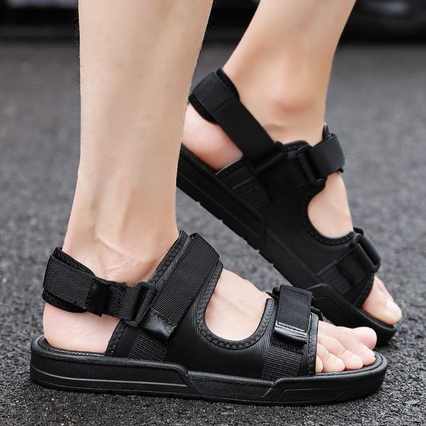 

summer viet nam sandals trend slipper men slippers sandals anti-slip outdoor casual outer wear 2019 new style, Black