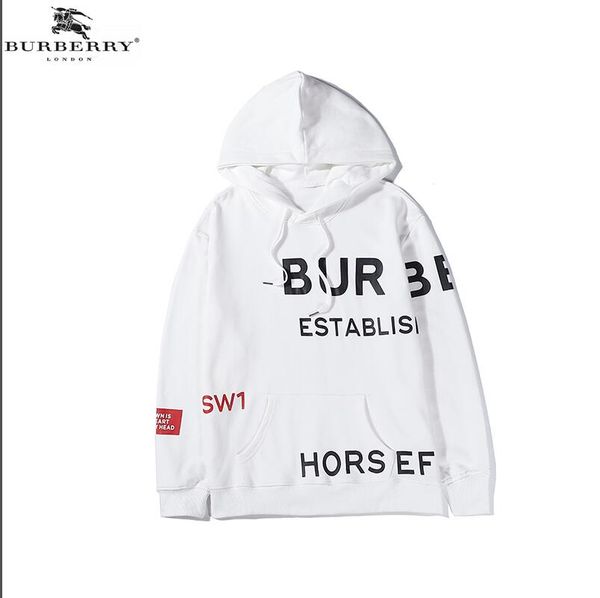 

2019 men's and women's burberrywinter new fashion sports sweater printing short-sleeved embroidered cotton men's sweater -43, Black