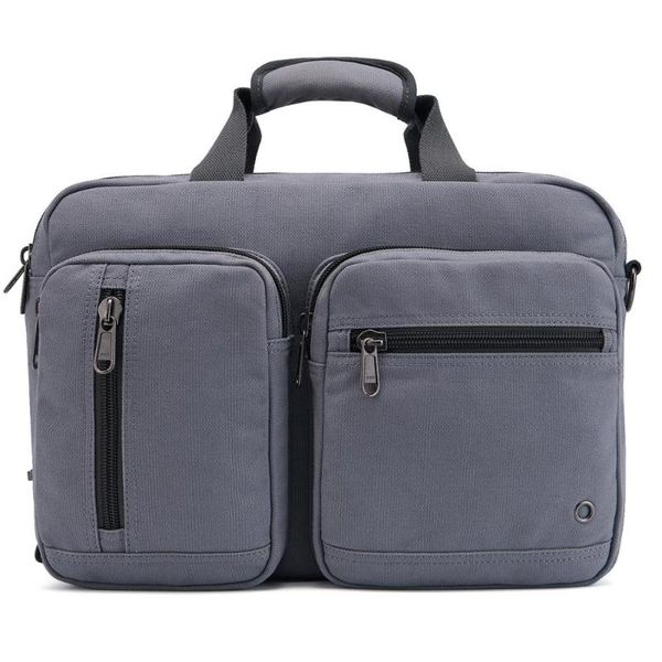 

men quality canvas lapbriefcase large capacity multifunctional pockets computer bag