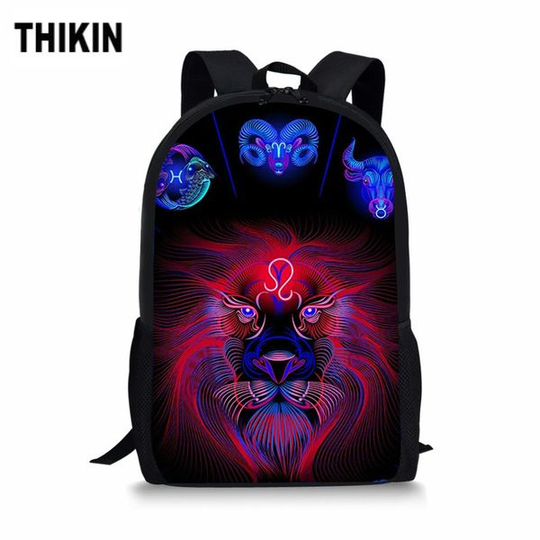 

thikin cool 12 constellations school bags for boys girls casual 3d men's backpack cartoon orthopedic rucksack kids book bag