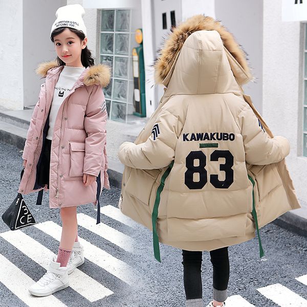 

children's clothes girl's padded jacket boy's korean version foreign style self-cultivation medium long thickened cotton coat, Blue;gray