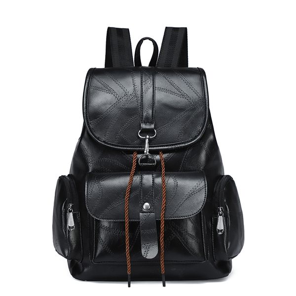 

new korean college wind backpack large capacity stitching embroidery line outdoor leisure travel backpack student bag