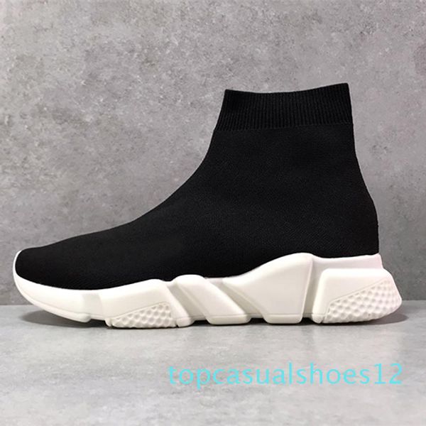 

париж носок обувь casual обуви speed ​​trainer высокого качества кроссовки speed ​​trainer носок гонки бегуны черные ботинки мужчин и женщин, Black