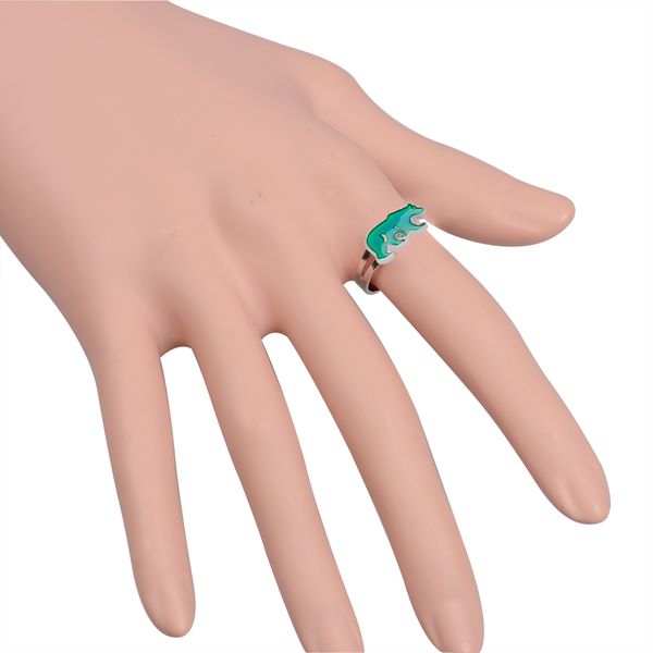 

fashion funny mood change color polar bear finger womens jewelry, Golden;silver