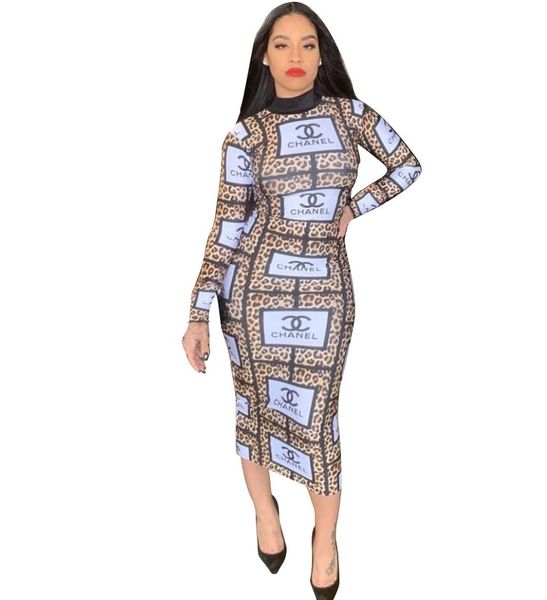 

Location letter de ign women high collar long leeve leopard print bodycon dre e party mini dre large ize ca ual dre e, Black;gray
