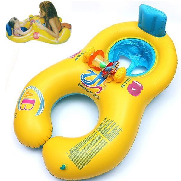 

inflatable baby swimming float mother and child swimming circle double float seat neck ring accessories