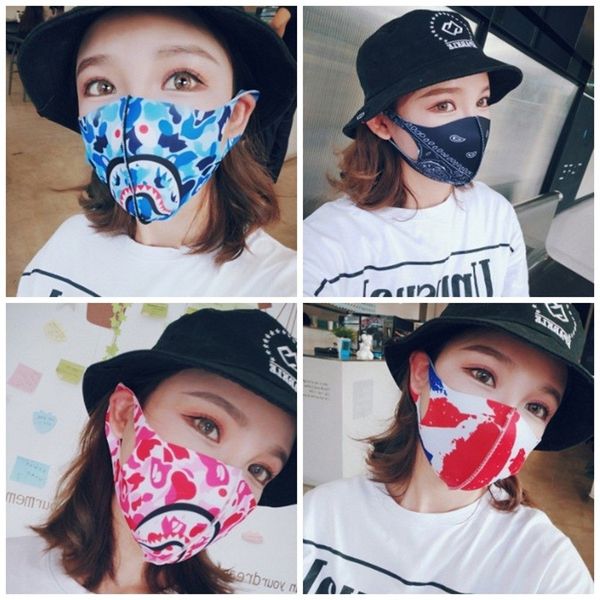 

camouflage prints mouth mask cover mascherine anti droplet splashing protective respirators dust filtrition face masks stereo 3 28hp e1