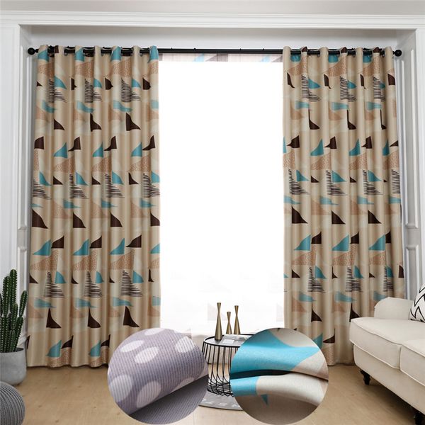 2019 Triangle Printed Modern Blackout Curtains For Living Room Jarl Home Decor Gray Beige Window Curtain Panels With Grommet Drapes From Jarlhome