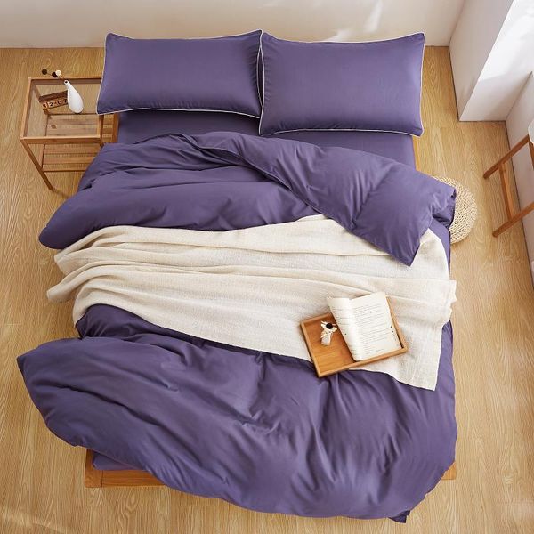 Bonenjoy Grey Purple Bedding Set King Size Cotton Blend Bed Sheet Single Quilt Cover Double Solid Color Plain Linen Duvet Covers Black And White From - Plain White Double Bedding Set Bonenjoy Grey Purple Bedding Set King Size Cotton Blend Bed Sheet Single Quilt Cover Double Solid Color Plain Linen Duvet Covers Black And White From - Plain White Double Bedding Set