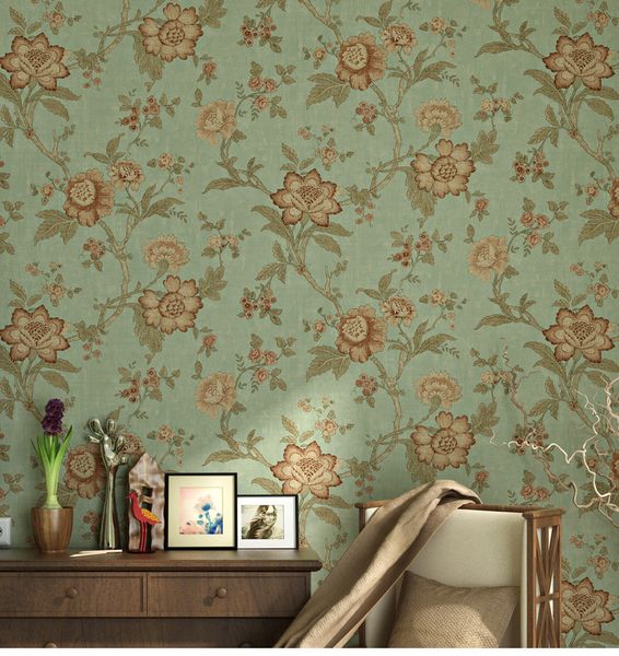 

retro american style pastoral wallpaper 3d embossed flowers non-woven wall paper for living room wall decor