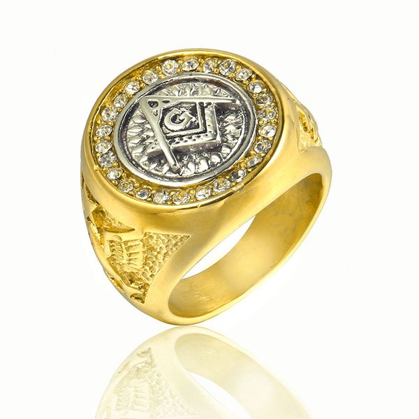 

luxury asonry ag religion finger rings titanium steel rings jewelry anniversary wedding party engagement gifts, Silver