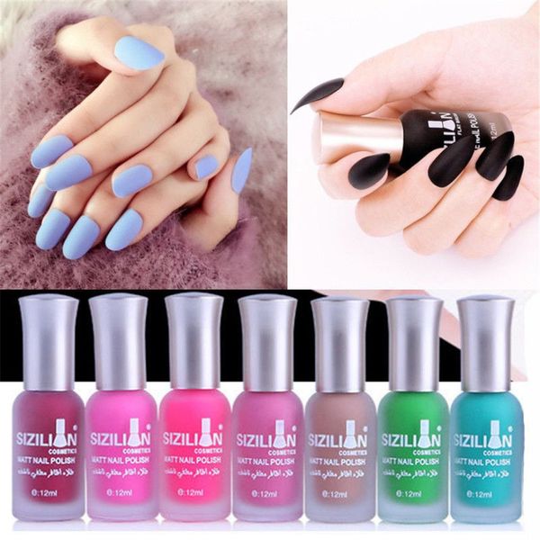 

12ml nail art makeup cosmetics 40 colors pigments stamping print pink white matte nail polish satin matte nude polish gel