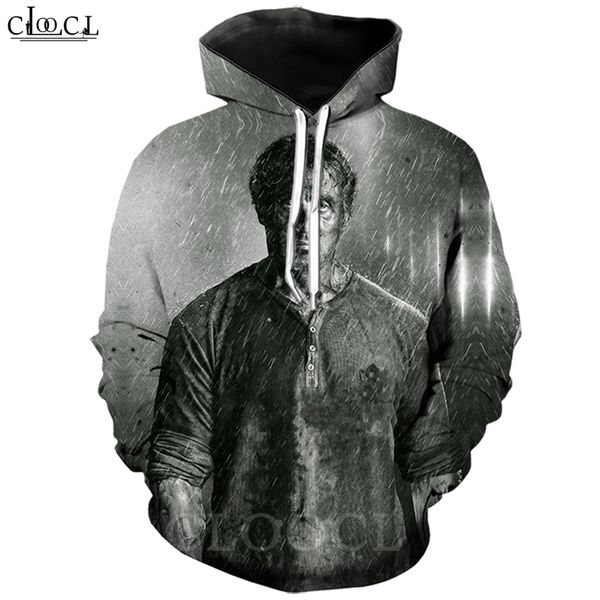 

movie characters rambo hoodie men women 3d print last blood with hat sweatshirt casual streetwear pullovers b365, Black