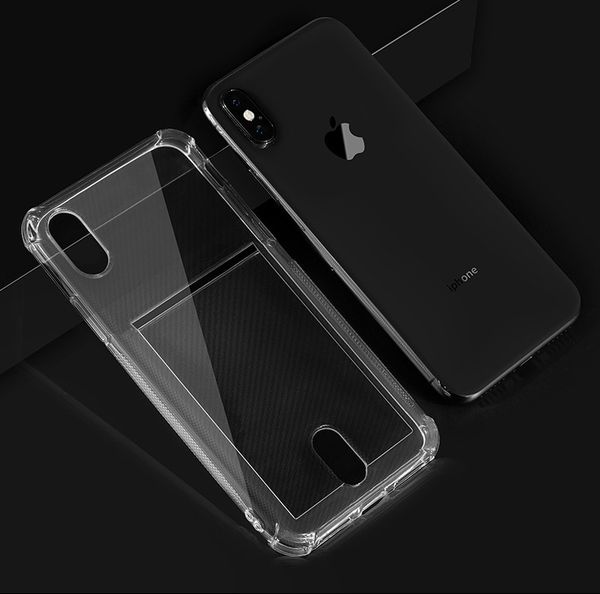 

Слот для карты TPU чехол для Iphone 11 ProXR XS MAX 8 7 6S Plus с кредитной карточки удостоверения
