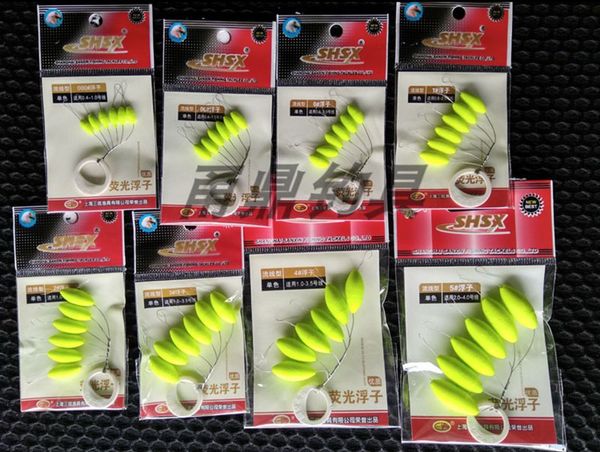 

wholesale 60/40 pack fluorescence fishing float bright seven-star float 6 in 1 light bobber night fishing tackle accessory fu006