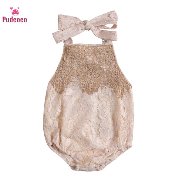 

pudcoco 2020 summer toddler baby girl clothes lace jumpsuit bodysuits beige sleeveless outfits cotton clothing 0-24m, Blue
